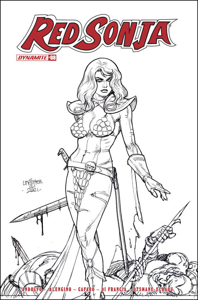 Red Sonja (2021) #8 Cover H 25 Copy Variant Edition Linsner Black & White