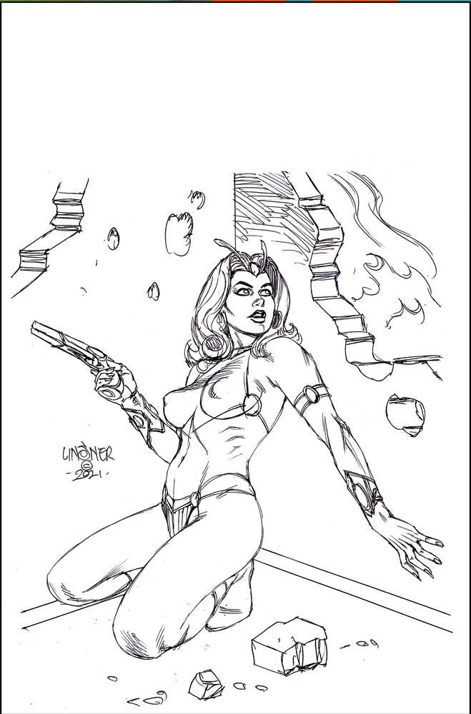 John Carter Of Mars #1 Cover V 11 Copy Linsner Black & White Virgin Variant