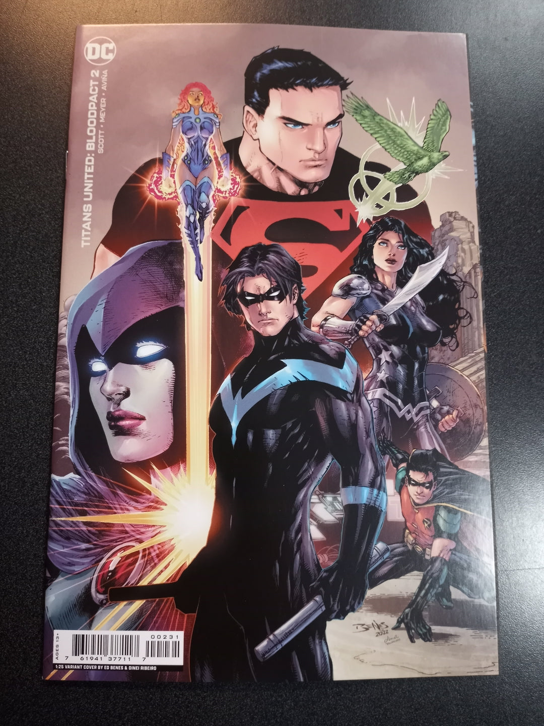 Titans United Bloodpact #2 (Of 6) Cover D 1 in 25 Edition Benes Card Stock Variant