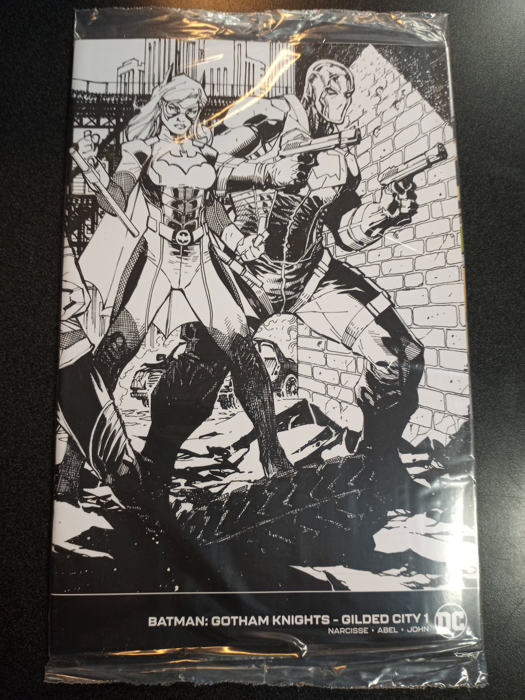 Batman Gotham Knights Gilded City #1 (Of 6) Cover E 1 in 50 Jim Lee & Scott Williams Wraparound Black & White Card Stock Variant