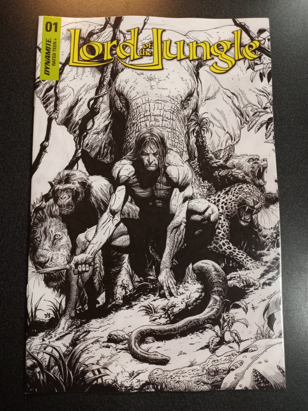 Lord Of The Jungle #1 Cover X 10 Copy Foc Gary Frank Black & White Variant Edition