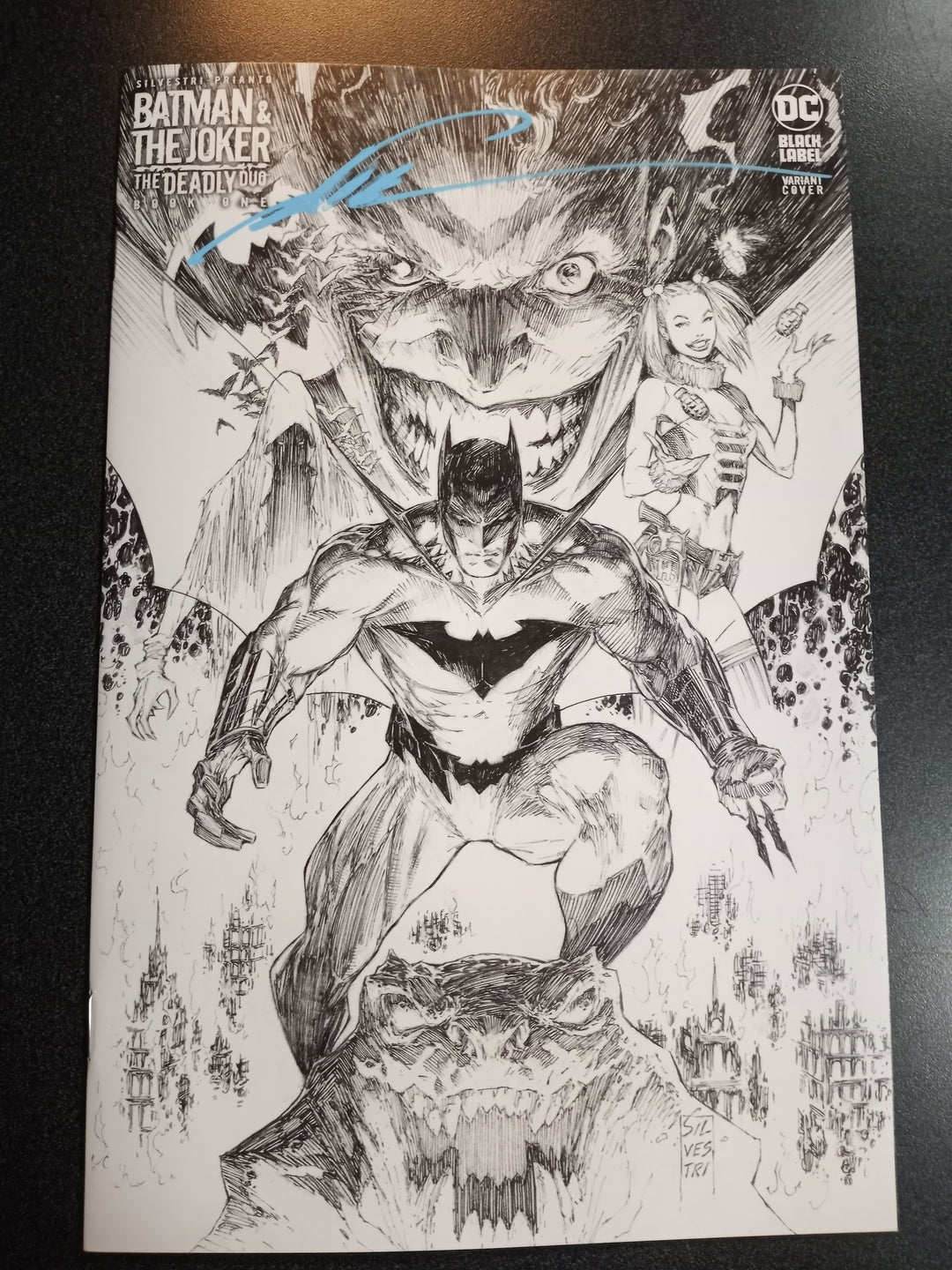 Batman & The Joker The Deadly Duo #1 (Of 7) Cover G Inc 1:250 Marc Silvestri Variant Signed (Blue)