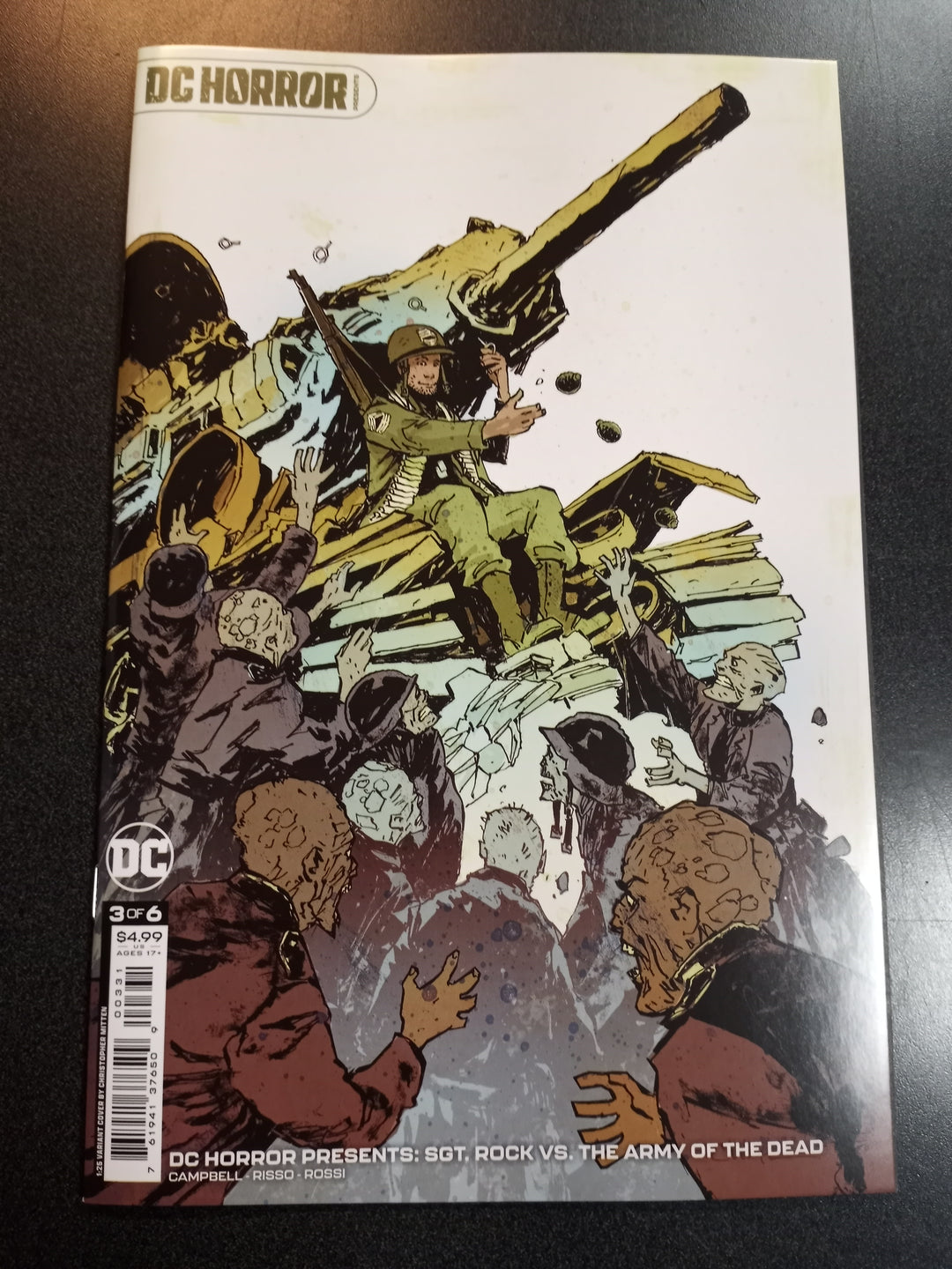 DC Horror Presents Sgt Rock vs The Army Of The Dead #3 (Of 6) Cover C 1 in 25 Christopher Mittan Card Stock Variant