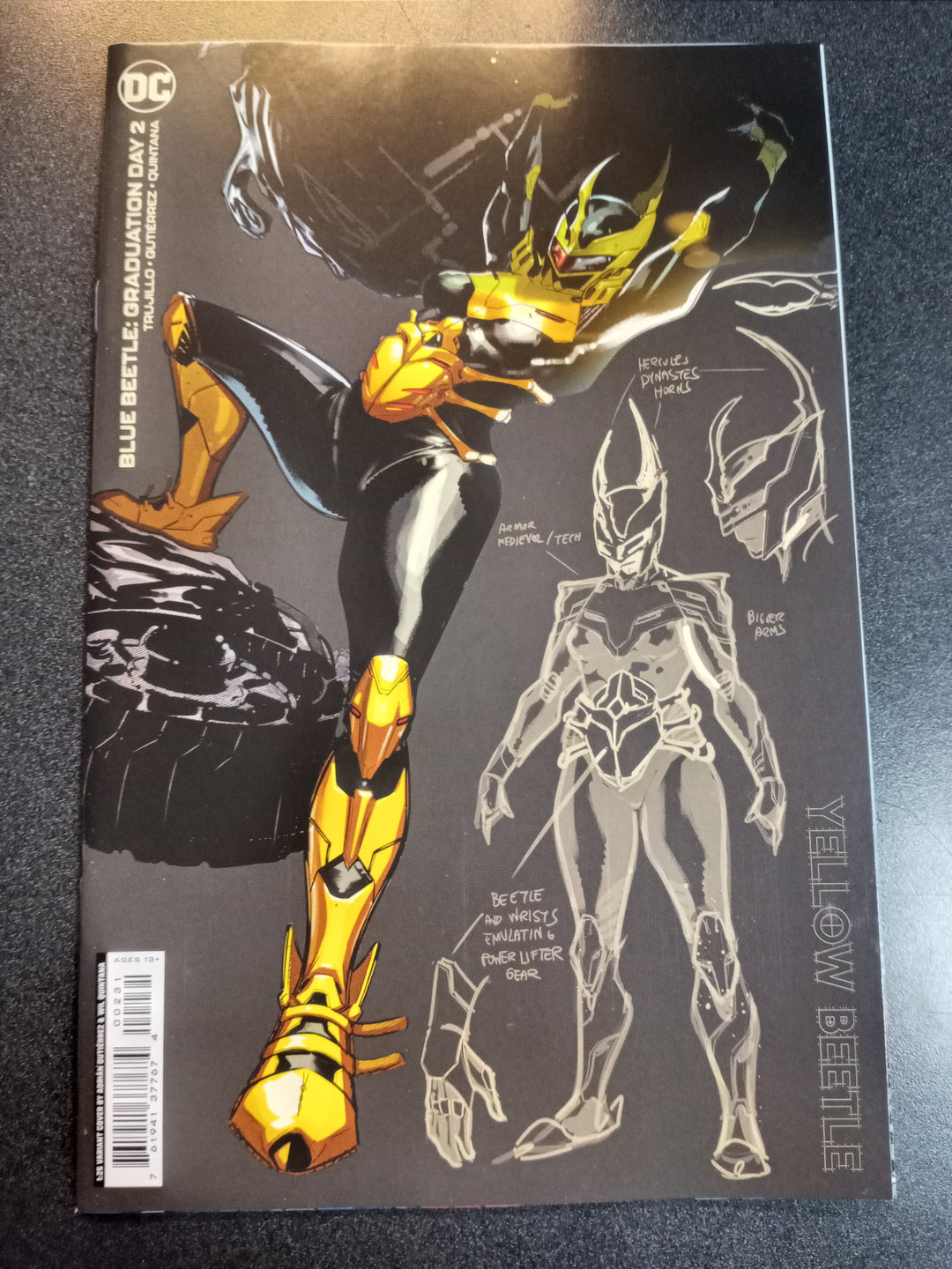 Blue Beetle Graduation Day #2 (Of 6) Cover C 1 in 25 Adrian Gutierrez Yellow Beetle Design Card Stock Variant