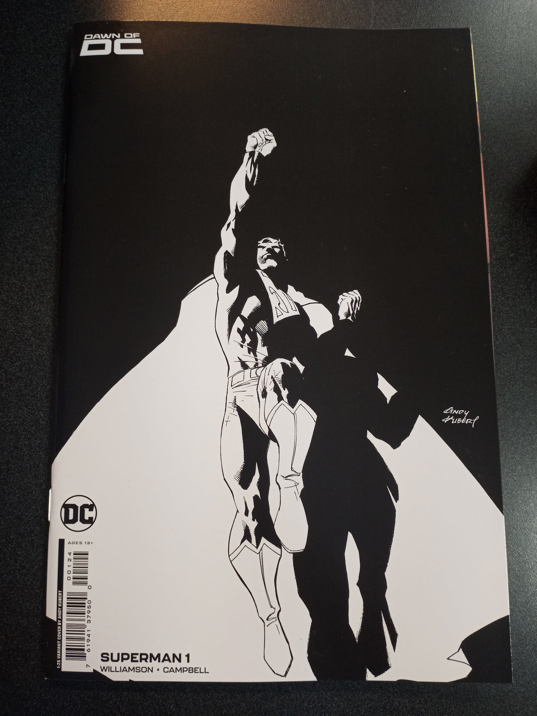 Superman #1 Cover M 1 in 25 Andy Kubert Black & White Card Stock Variant