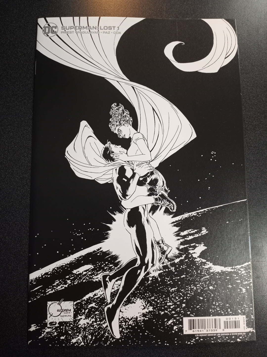 Superman Lost #1 (Of 10) Cover D 1 in 25 Joe Quesada Black & White Card Stock Variant