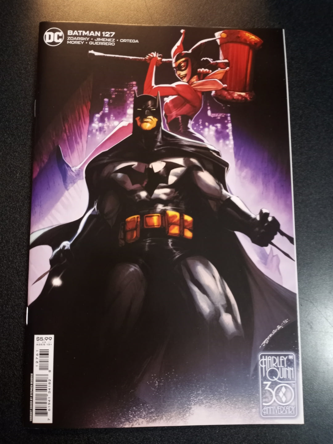 Batman #127 Cover D Stephen Segovia Harley Quinn 30th Anniversary Card Stock Variant