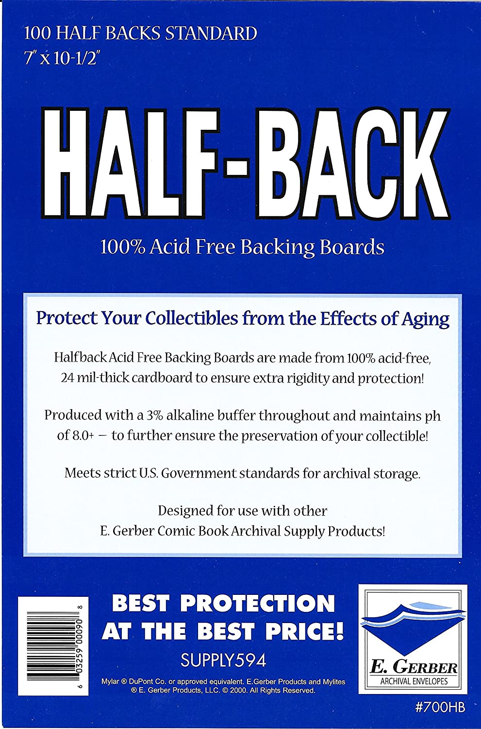 100 Half-backs Comic Book Boards Standard Comic Size