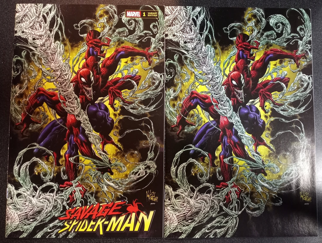 Savage Spider-Man #1 Kyle Hotz Trade Dress + Virgin Art Variant Set