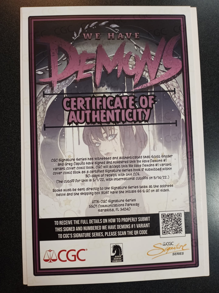 We Have Demons #1 (Of 3) Peach Momoko Signed Variant with COA