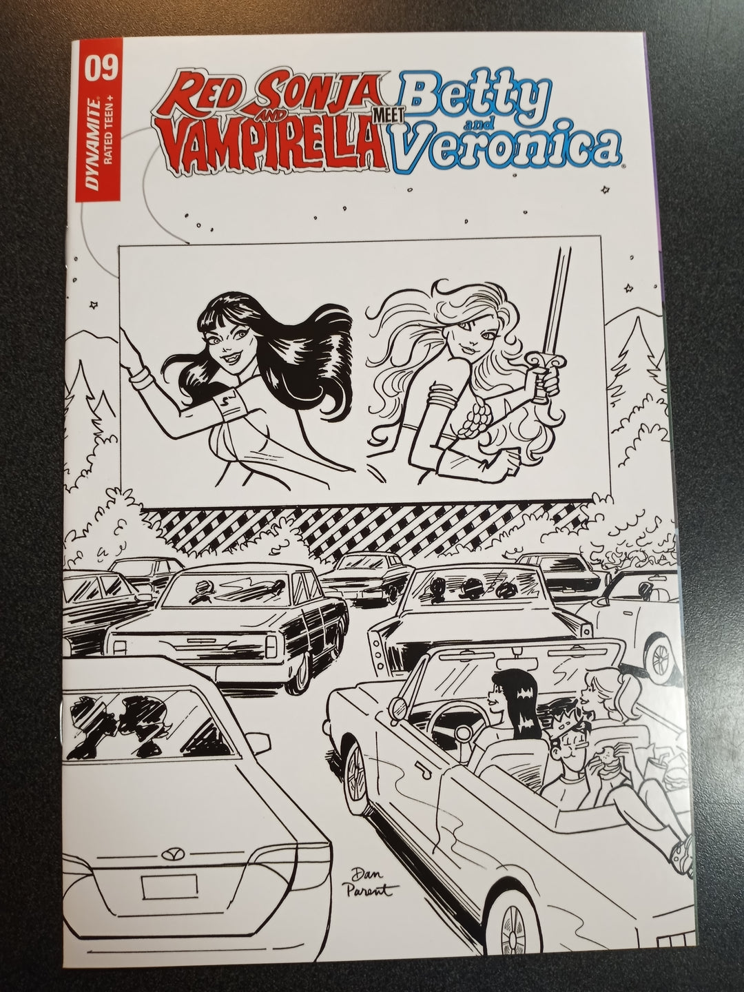 Red Sonja Vampirella Betty Veronica #9 1:10 Parent B&W Variant