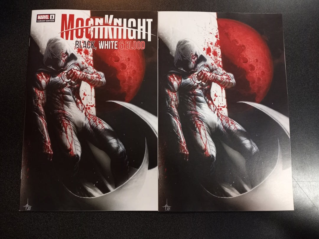 Moon Knight Black White and Blood #1 Dellotto Trade + Virgin Variant Set