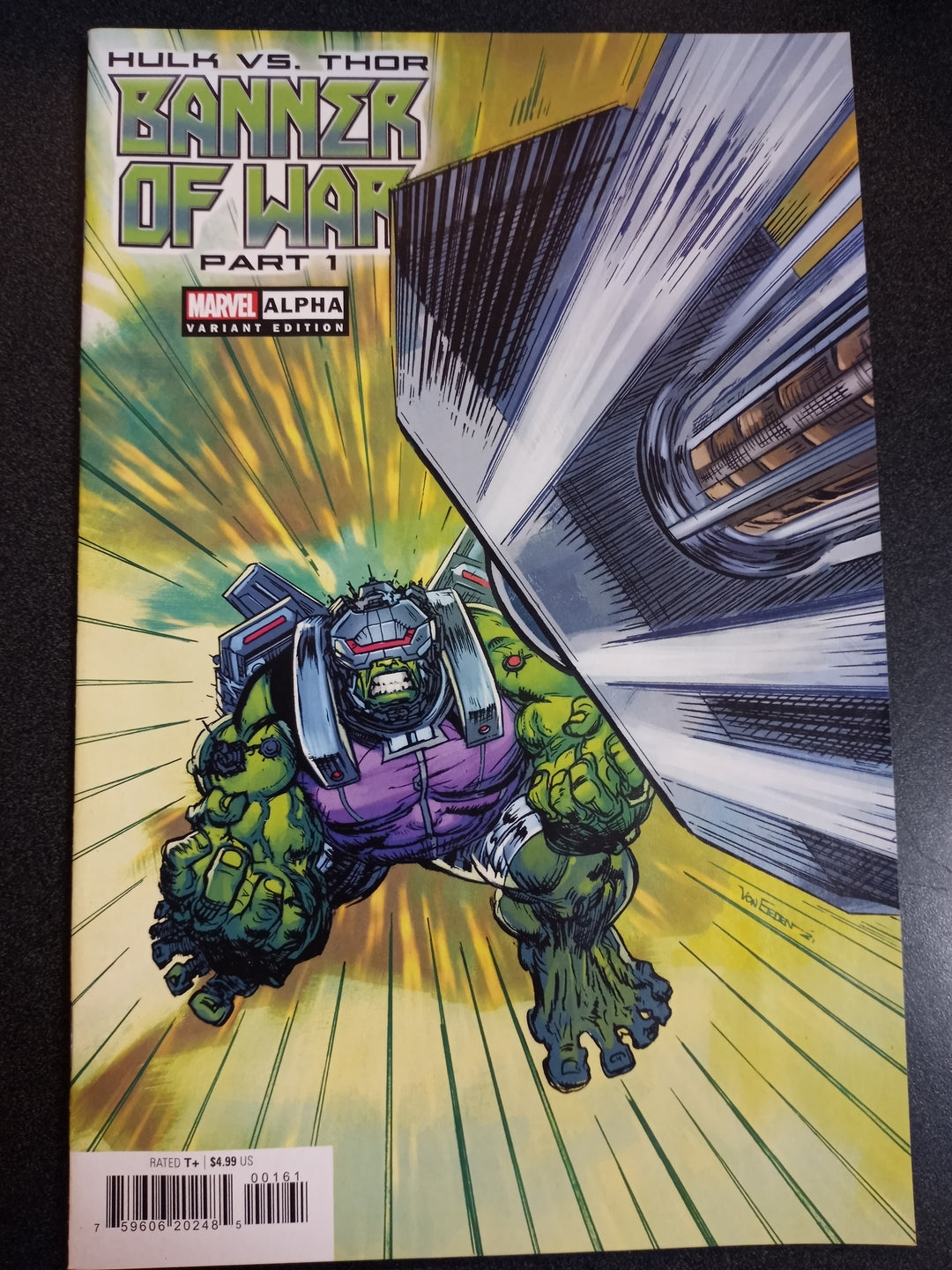 Hulk vs Thor Banner War Alpha #1 Von Eeden Mjolnir Crash Variant