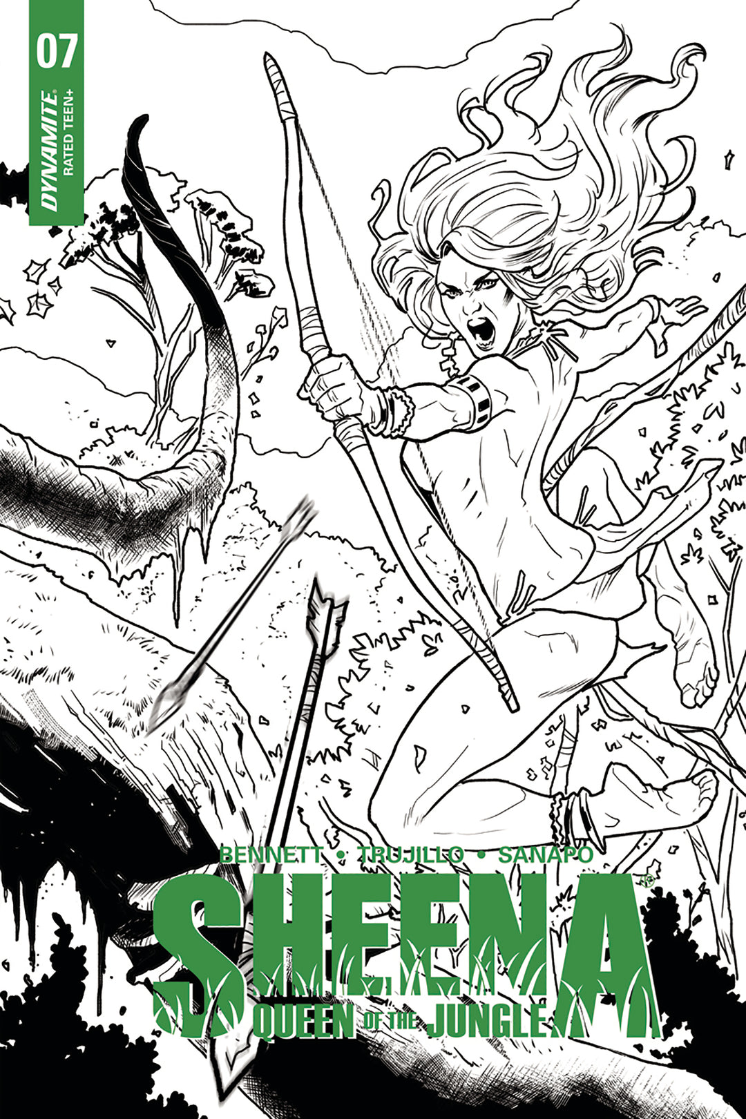 Sheena #7 Cover G 1:25 Galindo B&W Variant