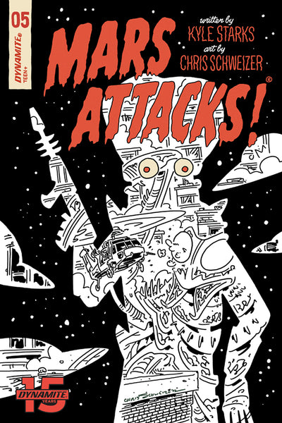 Mars Attacks #5 1:30 Schweizer B&W Variant