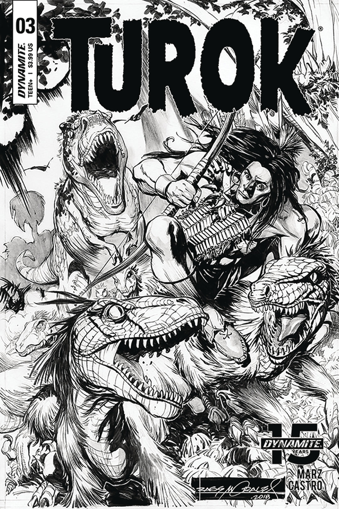 Turok #3 1:10 Morales B&W Variant