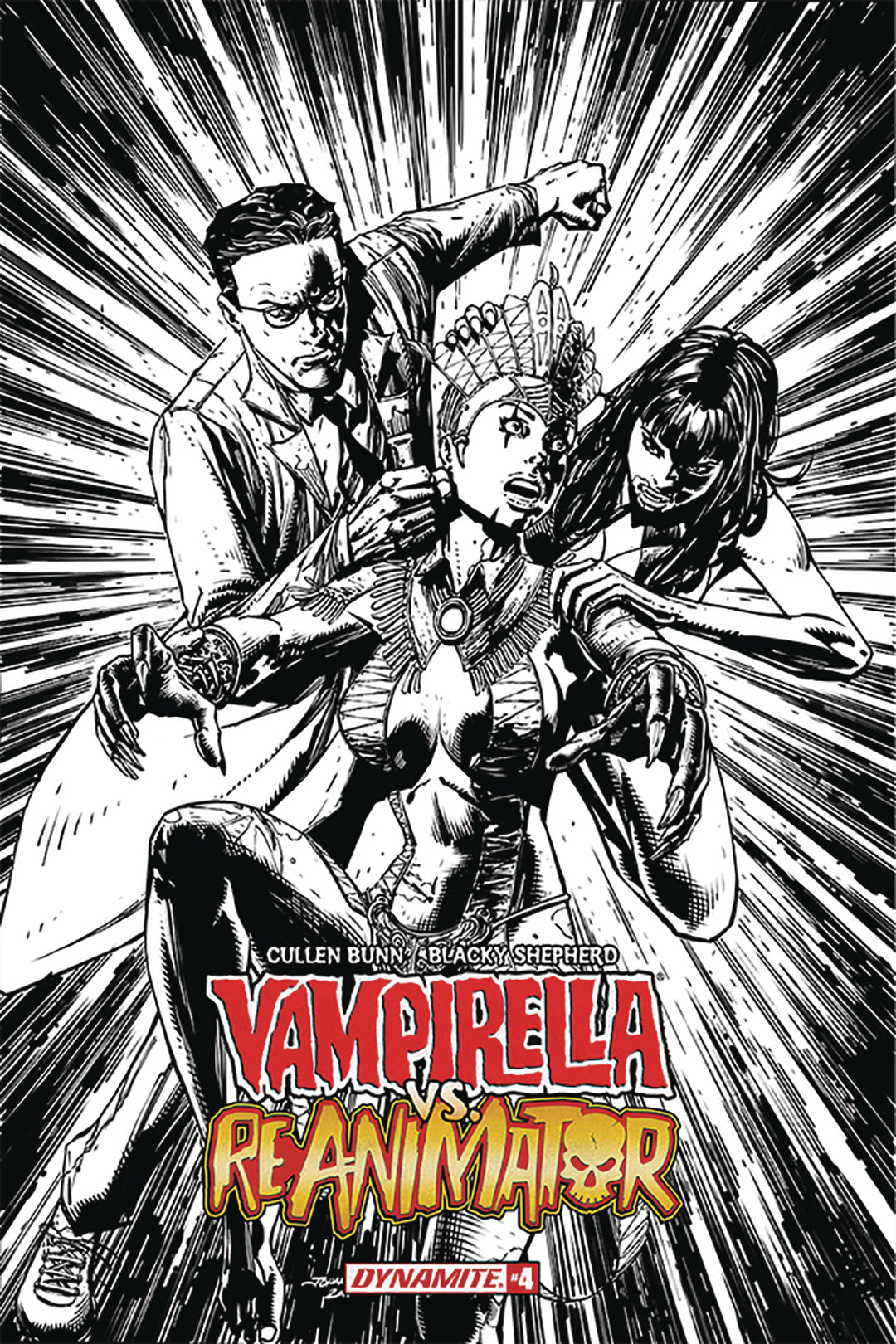 Vampirella Reanimator #4 1:20 Desjardins B&W Variant