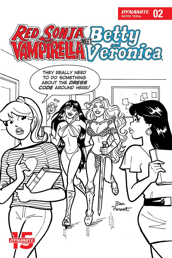 Red Sonja Vampirella Betty Veronica #2 1:10 Parent B&W In