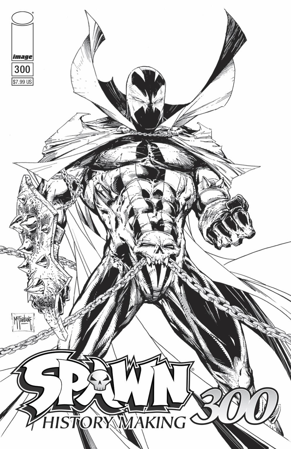 Spawn #300 Cover B B&W Mcfarlane