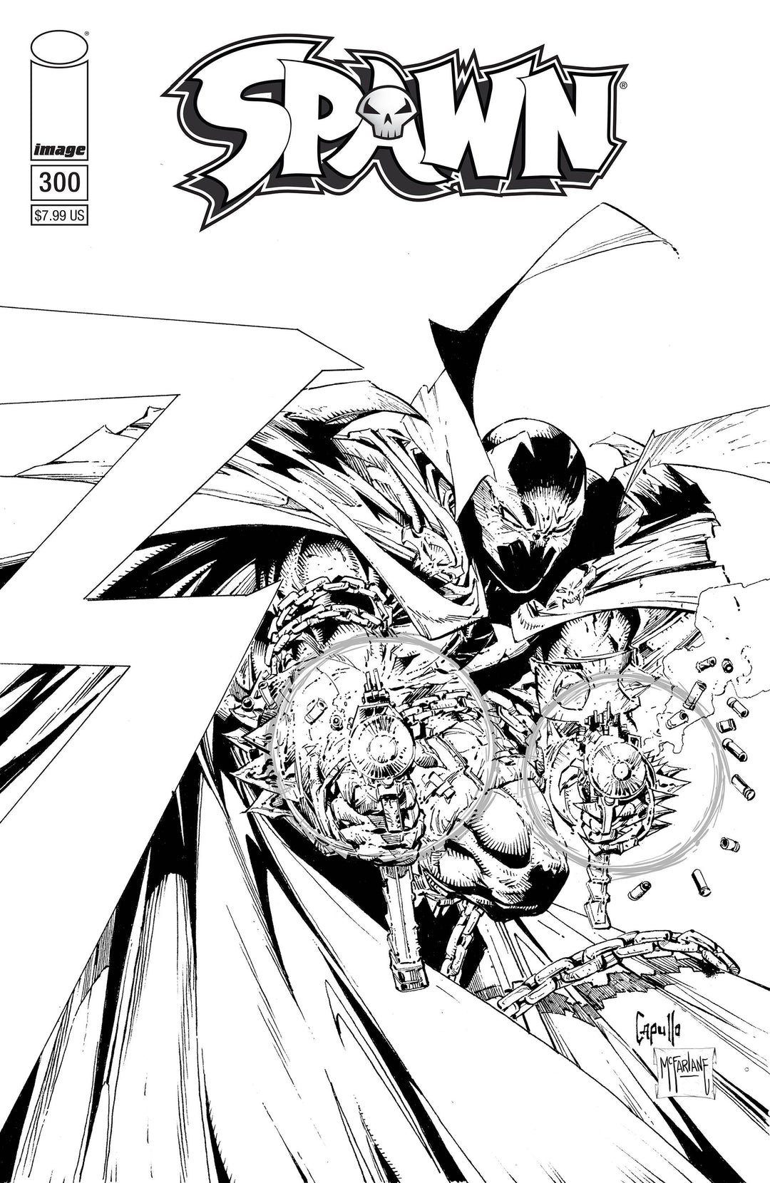 Spawn #300 Cover F B&W Capullo & Mcfarlane