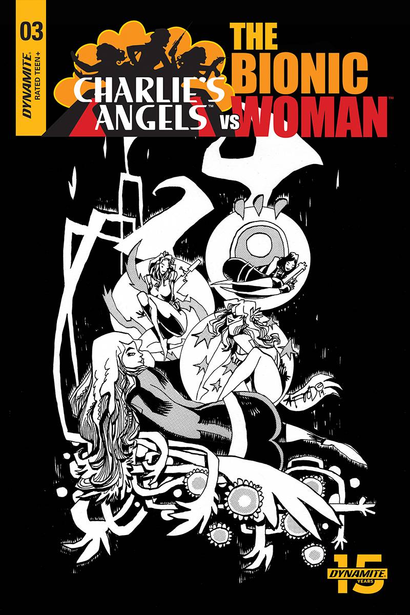 Charlies Angels Vs Bionic Woman #3 1:10 Mahfood B&W Variant