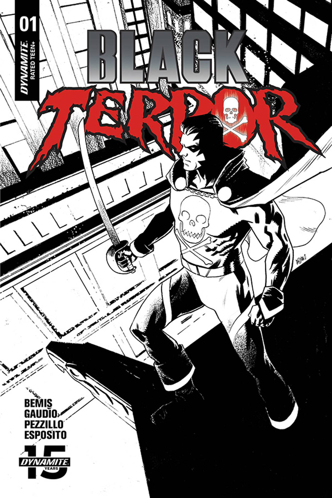 Black Terror #1 1:30 Gorham B&W Variant