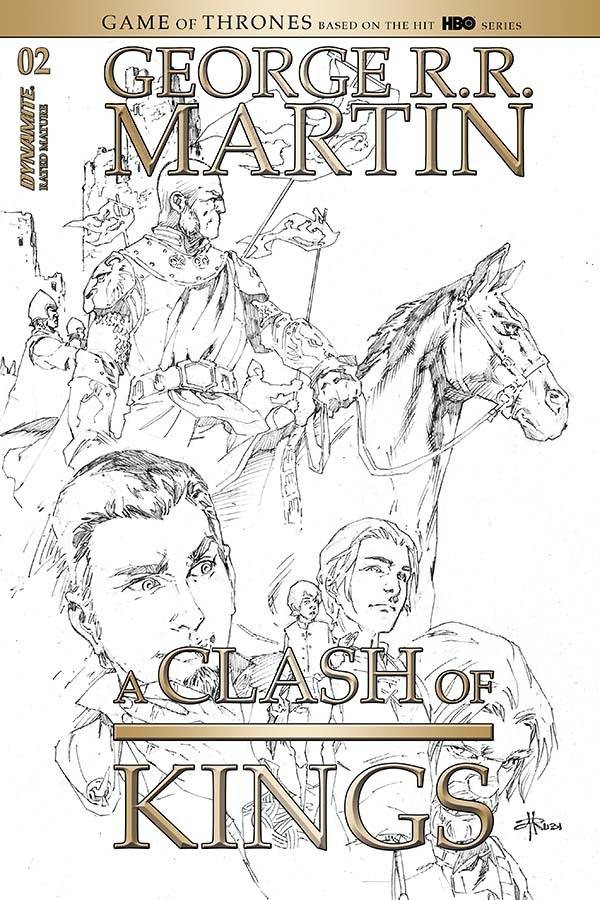 George Rr Martin A Clash Of Kings #2 1:20 Rubi B&W Variant