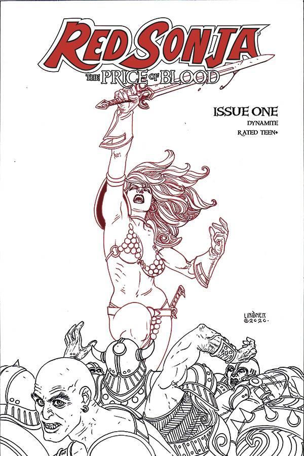 Red Sonja Price Of Blood #1 1:30 Linsner B&W Variant