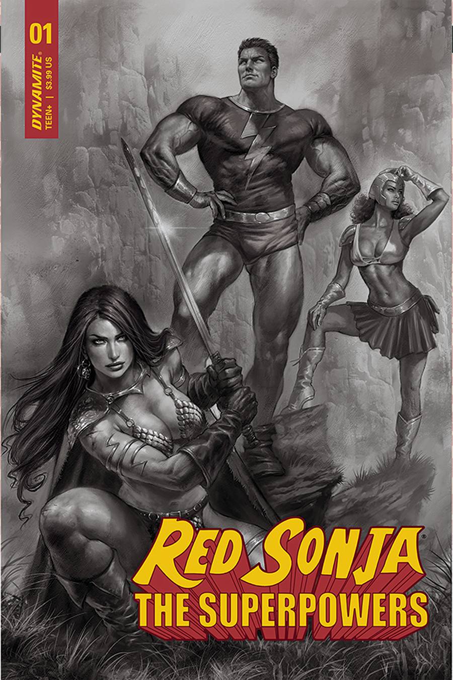 Red Sonja The Superpowers #1 1:15 Parrillo B&W Variant