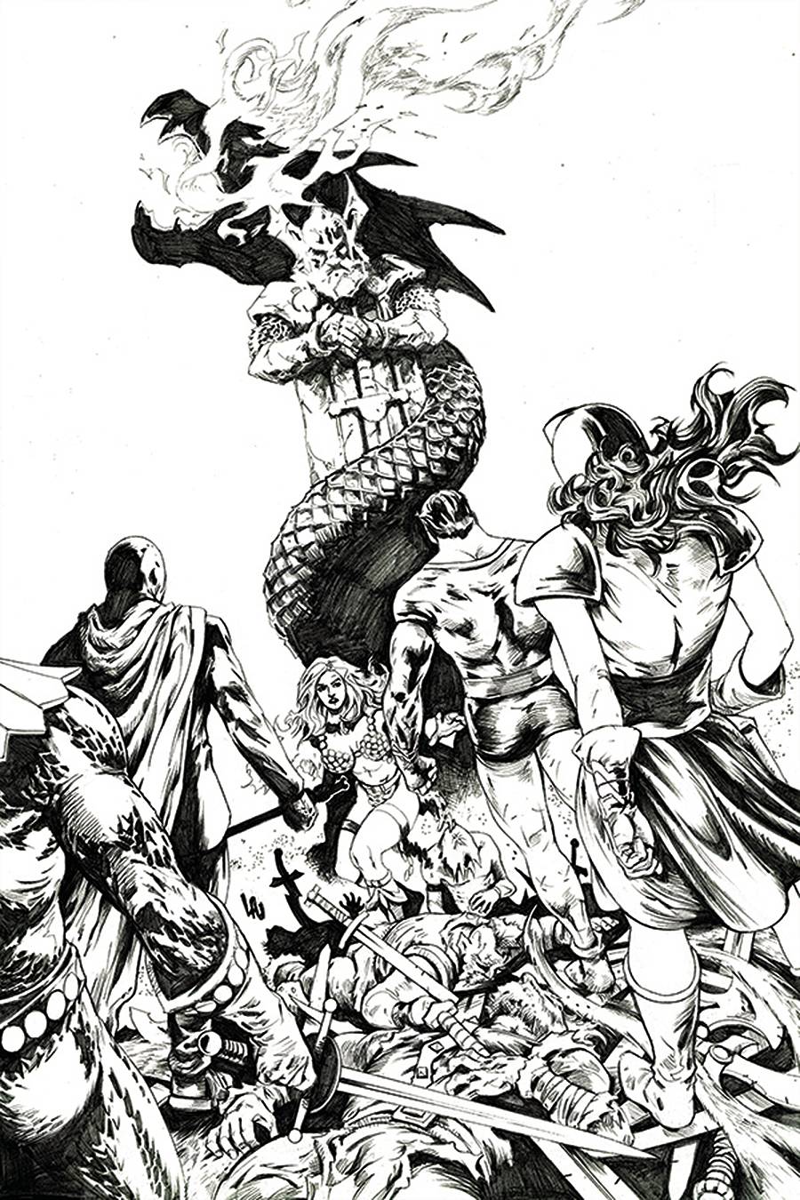 Red Sonja The Superpowers #1 1:30 Lau B&W Virgin Variant