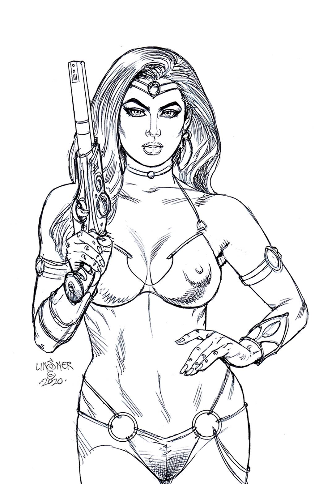 Dejah Thoris (2019) #12 1:40 Linsner B&W Virgin Variant