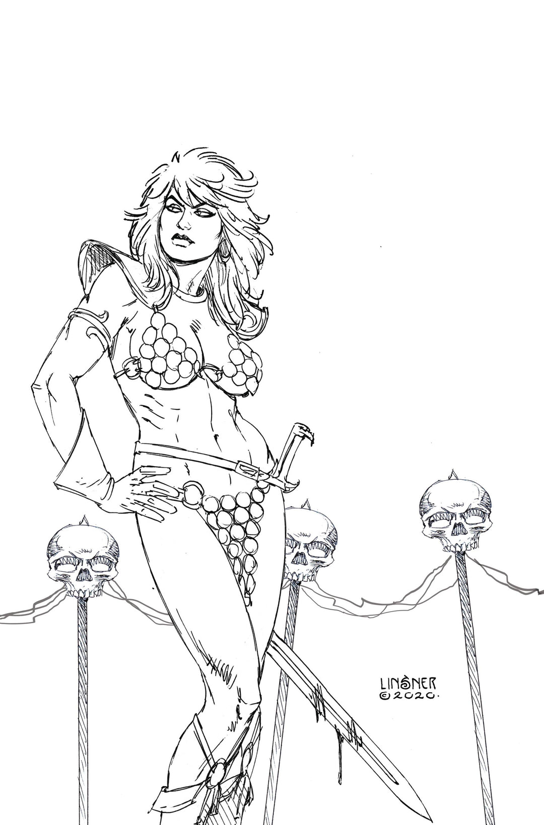 Red Sonja Price Of Blood #3 21 Copy Linsner B&W Virgin Foc I