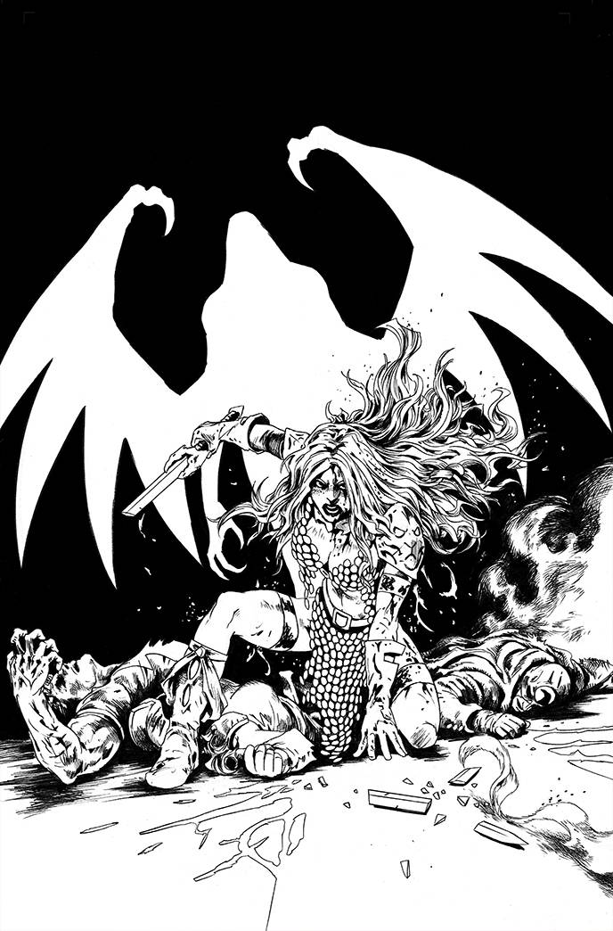 Red Sonja The Superpowers #5 1:40 Lau B&W Virgin Variant