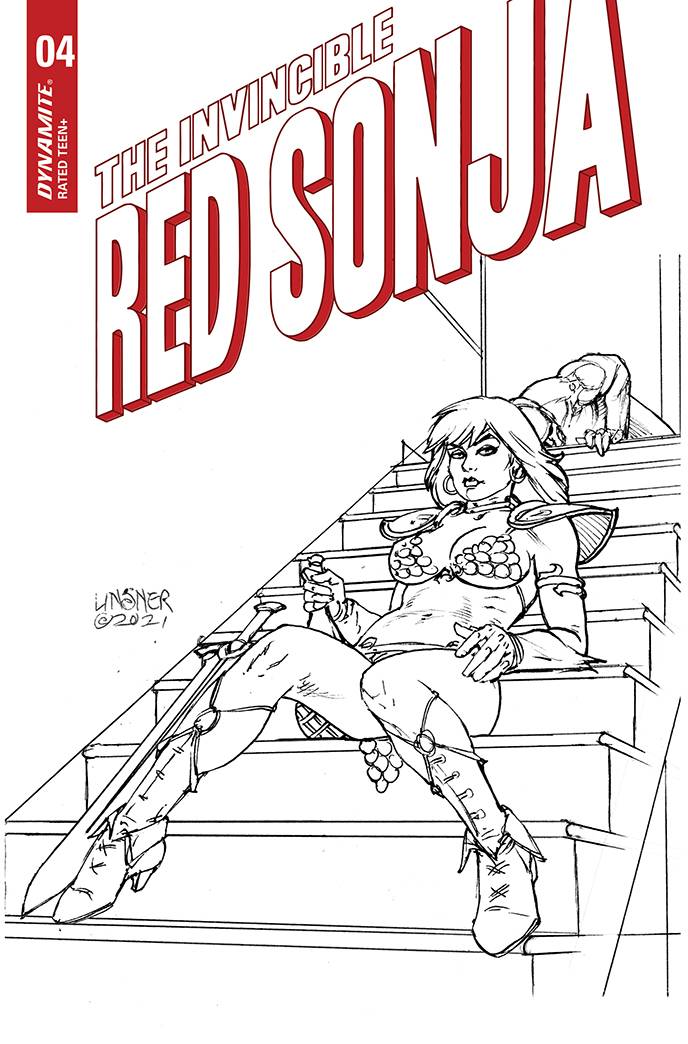 Invincible Red Sonja #4 Cover I 1:25 Variant Linsner Line Art