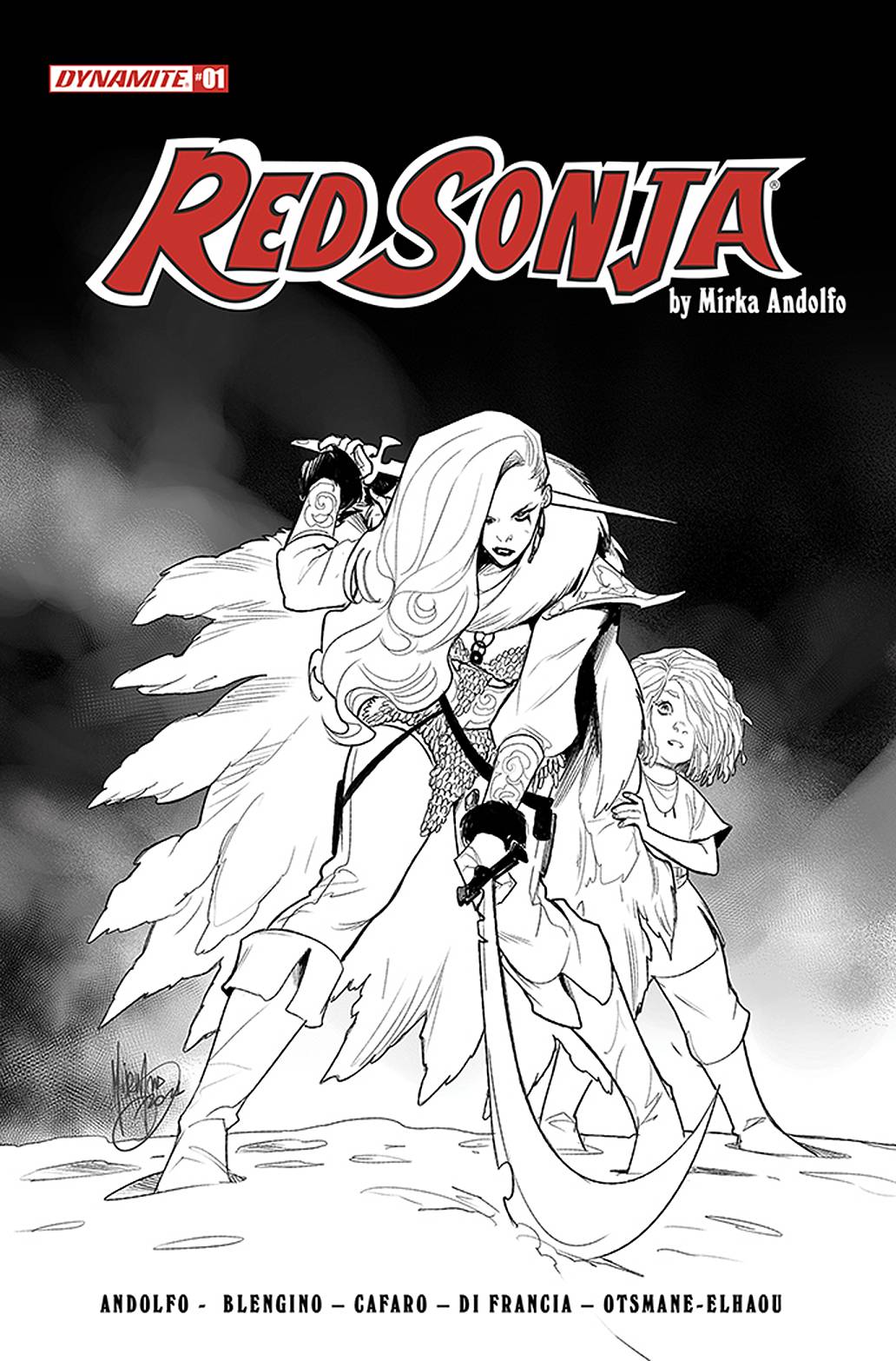 Red Sonja (2021) #1 Cover H 1:15 Variant Andolfo B&W