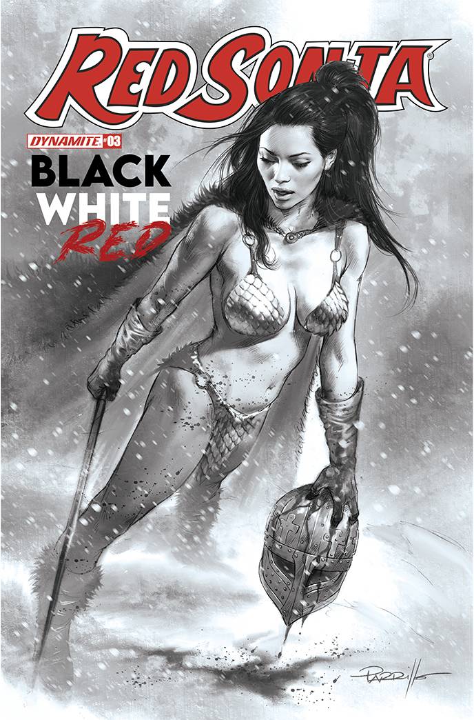 Red Sonja Black White Red #3 Cover H 1:30 Variant Parrillo B&W