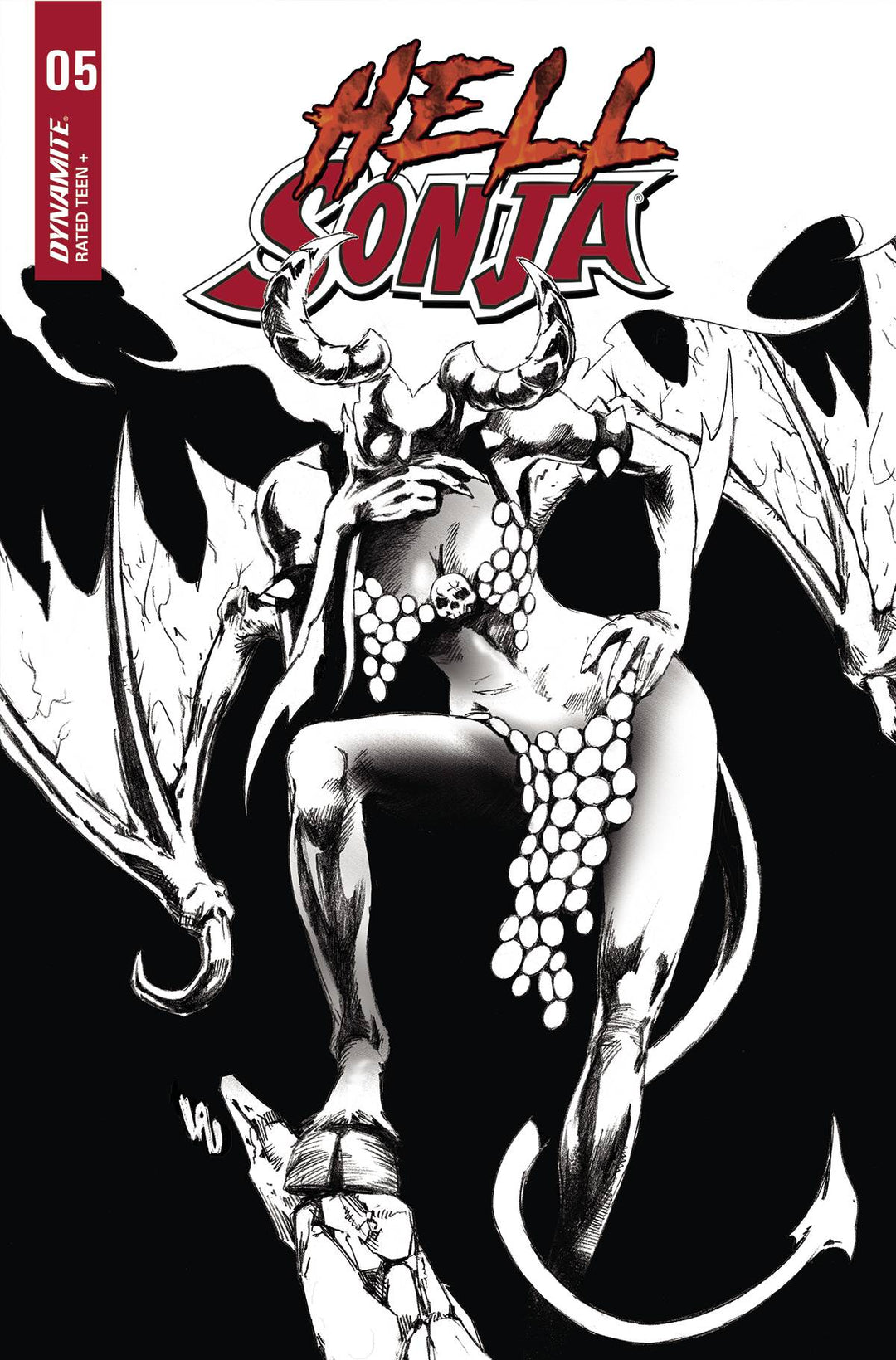 Hell Sonja #5 Cover N 1:7 Foc Variant Lau B&W